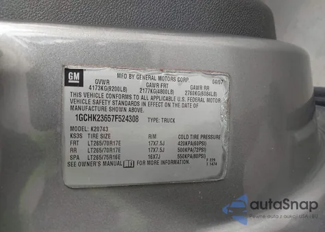 2007 Chevrolet Silverado 2500Hd Ltz from USA, damaged, VIN 1GCHK23657F524308